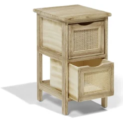 Rangement|Gifi Meuble d'appoint Salomé 2 panières bois et métal 26xH46,5x30cm