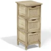 Rangement|Gifi Meuble d'appoint Salomé 3 panières bois et métal 26xH63x30cm
