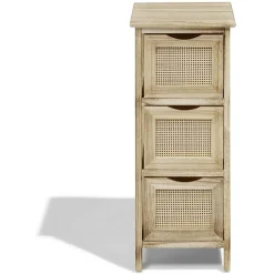Rangement|Gifi Meuble d'appoint Salomé 3 panières bois et métal 26xH63x30cm