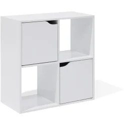 Rangement|Gifi Meuble de rangement Adam 4 cases Blanc 60x29,8xH60 cm