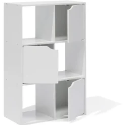 Rangement|Gifi Meuble de rangement Adam 6 cases Blanc 60x29,8xH90 cm