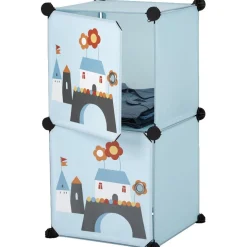 Rangement|Gifi Meuble de rangement bleu motif château pour enfant