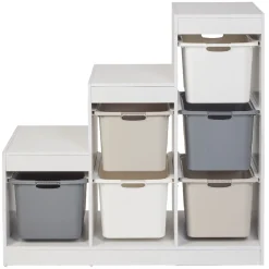 Rangement|Gifi Meuble de rangement casiers escalier bois blanc