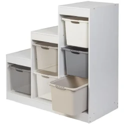 Rangement|Gifi Meuble de rangement casiers escalier bois blanc