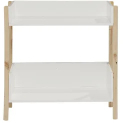 Rangement|Gifi Meuble de rangement en bois 2 niveaux naturel et blanc