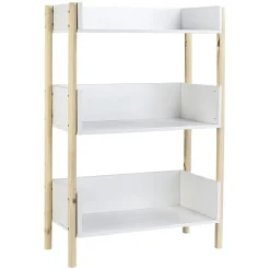 Rangement|Gifi Meuble de rangement en bois 3 niveaux naturel et blanc