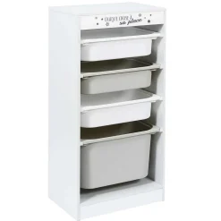 Rangement|Gifi Meuble de rangement enfant Tidy 3 bacs bois gris blanc 45x30xH88,5cm