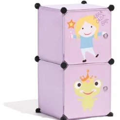Rangement|Gifi Meuble de rangement rose motif grenouille pour enfant