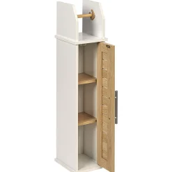 Clearance Gifi Meuble dérouleur WC mdf blanc naturel
