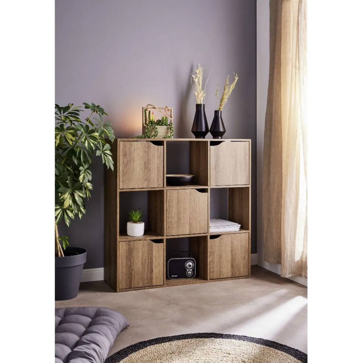 Rangement|Gifi Meuble étagères mdf 9 casiers