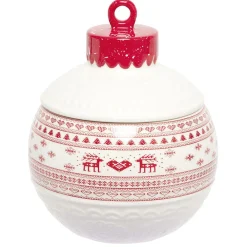 Mini bonbonnière en céramique décor Noël rouge blanc^Gifi Best