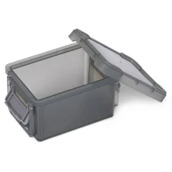 Rangement|Gifi Mini boîte en plastique gris fermeture clips 0,30L - Lot de 2