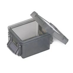 Rangement|Gifi Mini boîte en plastique gris fermeture clips 0,30L x3