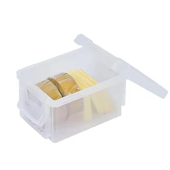 Rangement|Gifi Mini boîte en plastique transparent fermeture clips 0,30L - Lot de 2