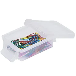 Rangement|Gifi Mini boîte en plastique transparent fermeture clips 0,20L x2