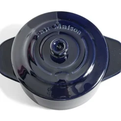 Mini cocotte individuelle en céramique avec couvercle - bleu ou noir^Gifi