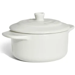 Mini cocotte individuelle en céramique avec couvercle - gris ou blanc^Gifi Sale