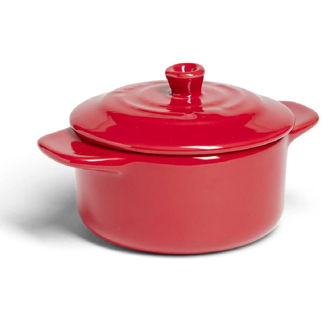 Mini cocotte individuelle en céramique avec couvercle - rouge ou vert^Gifi Clearance
