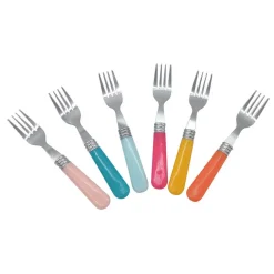 Mini fourchette inox manche plastique multicolore x6^Gifi Best