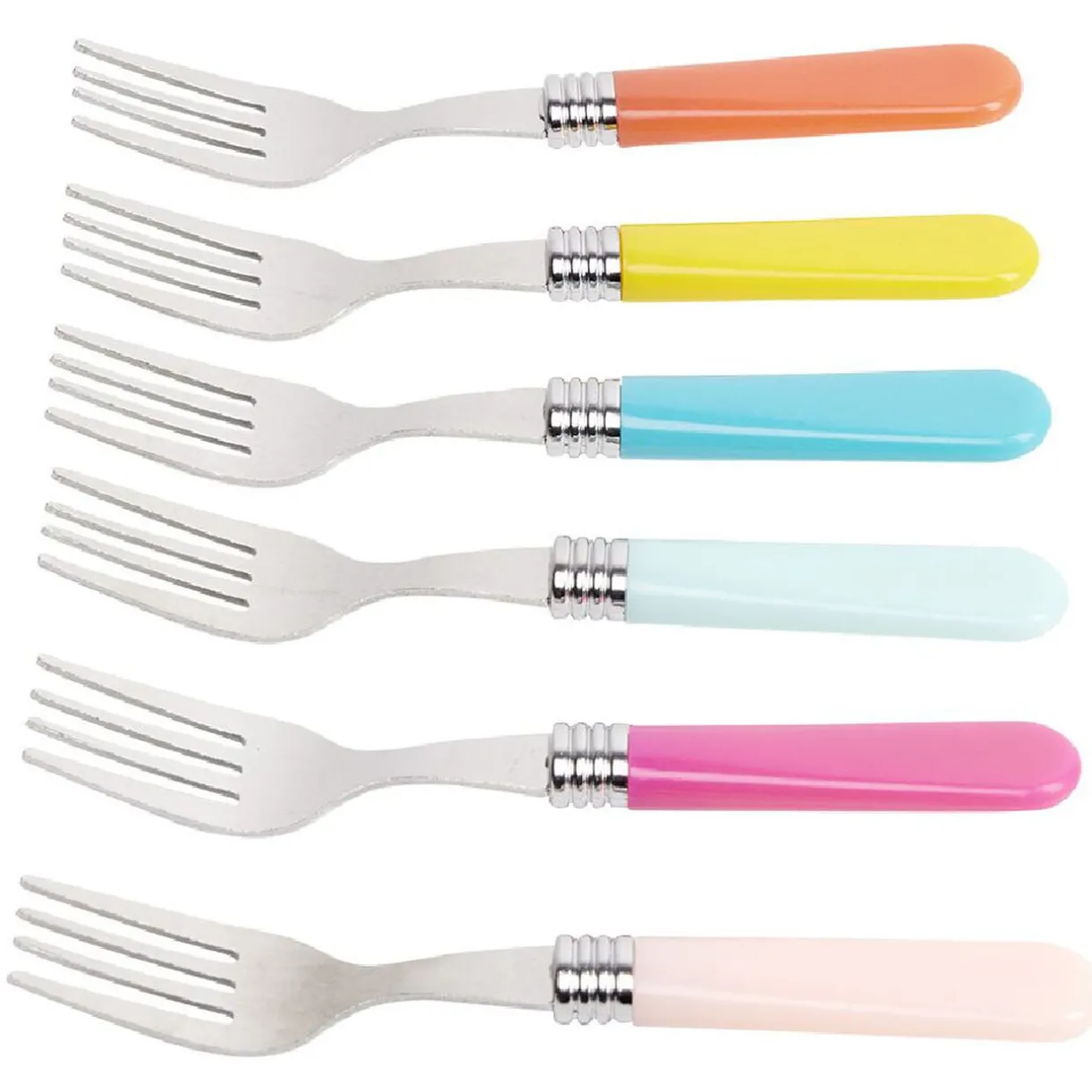 Mini fourchette inox manche plastique x6^Gifi Hot