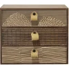 Rangement|Gifi Mini meuble bois et bambou 3 tiroirs L24xl10,5xH20cm