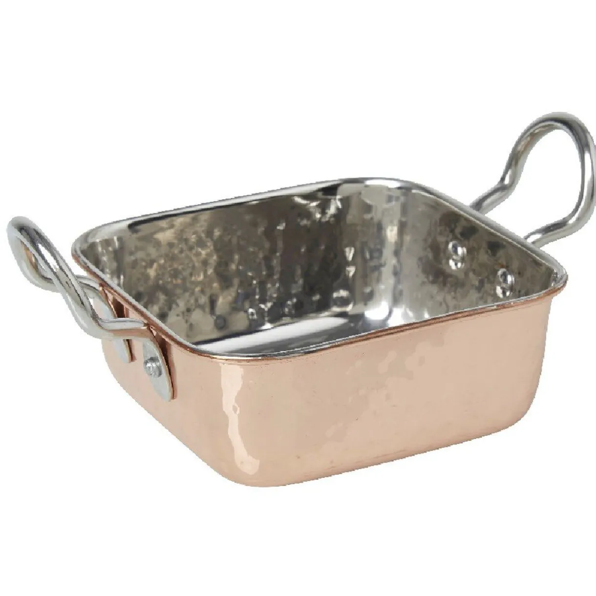 Mini plat à four carré noir ou cuivre effet martelé^Gifi