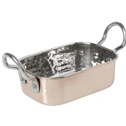 Mini plat à four rectangulaire noir ou cuivre effet martelé^Gifi