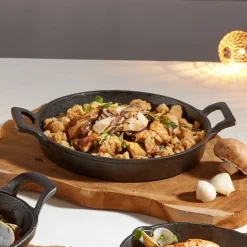 Mini plat à four rond en fonte avec poignées^Gifi New