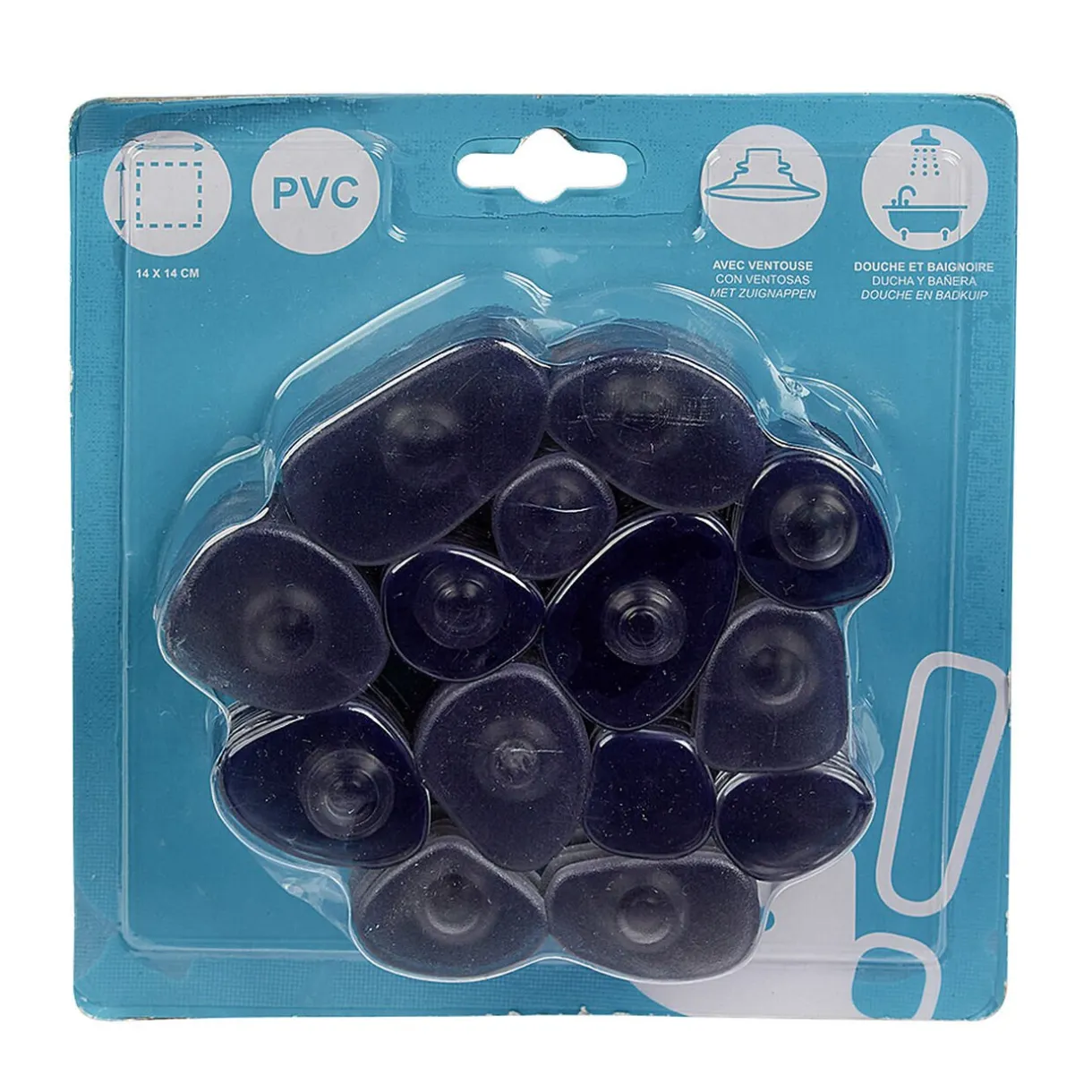 Best Gifi Mini tapis de douche antidérapant forme galet gris x6