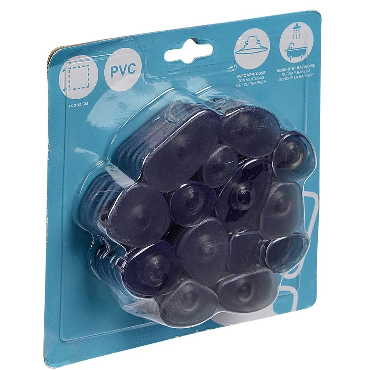 Best Gifi Mini tapis de douche antidérapant forme galet gris x6