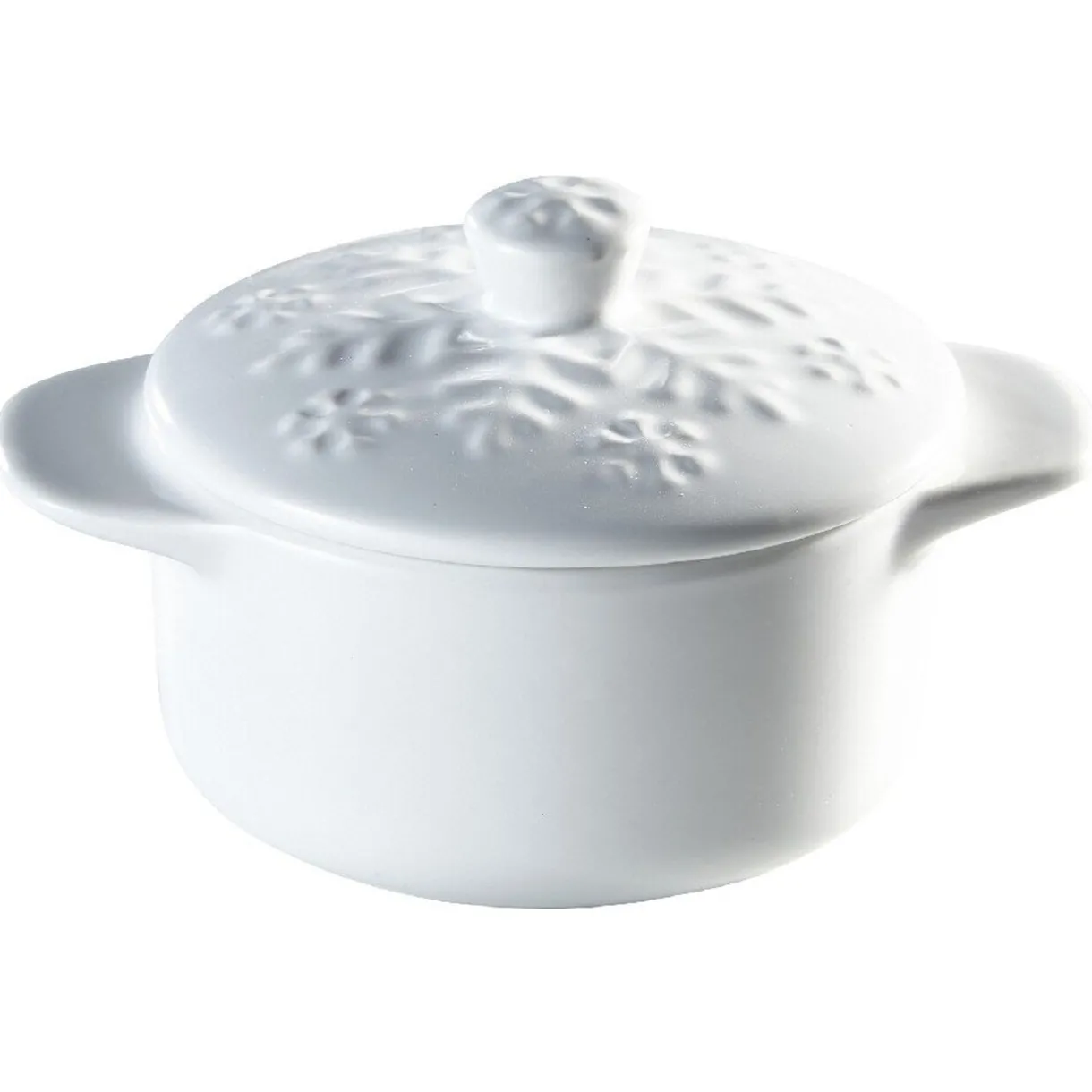Minis cocottes blanches avec couvercles motifs flocons x2^Gifi