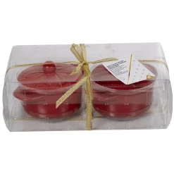 Minis cocottes rouges mat avec couvercle x2^Gifi Discount
