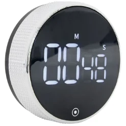 Minuteur numérique magnétique noir Ø7,8x2,7cm^Gifi Hot