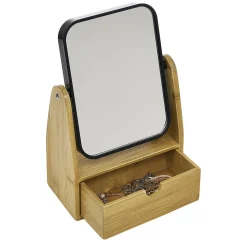 Gifi Miroir avec tiroir en bambou