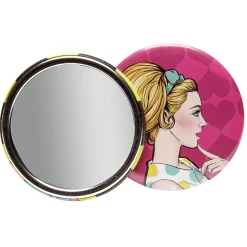 Hot Gifi Miroir de poche rose
