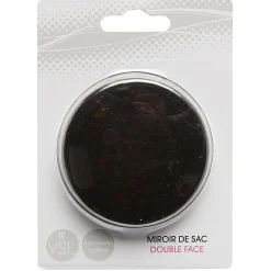 New Gifi Miroir de sac double face rond noir