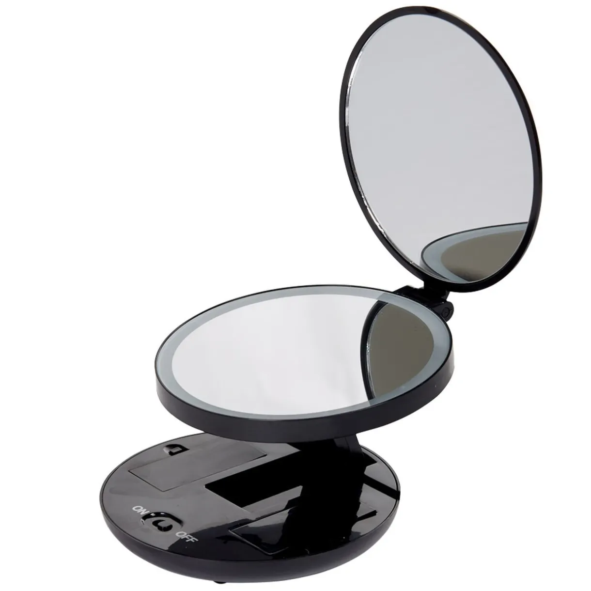 Gifi Miroir double rétractablesur pied rond noir LED