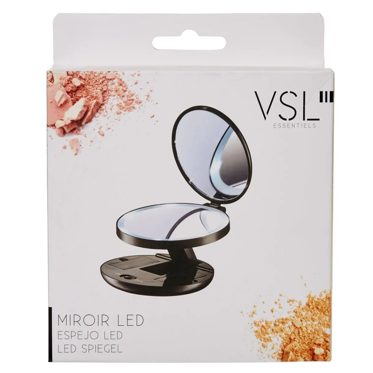 Gifi Miroir double rétractablesur pied rond noir LED