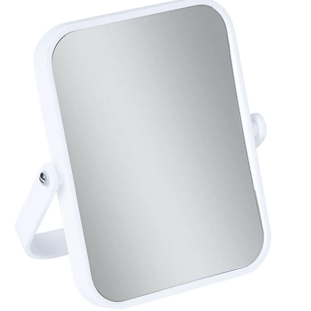 Discount Gifi Miroir grossissant x1 x2 double face rectangulaire sur pied blanc