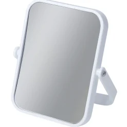Discount Gifi Miroir grossissant x1 x2 double face rectangulaire sur pied blanc
