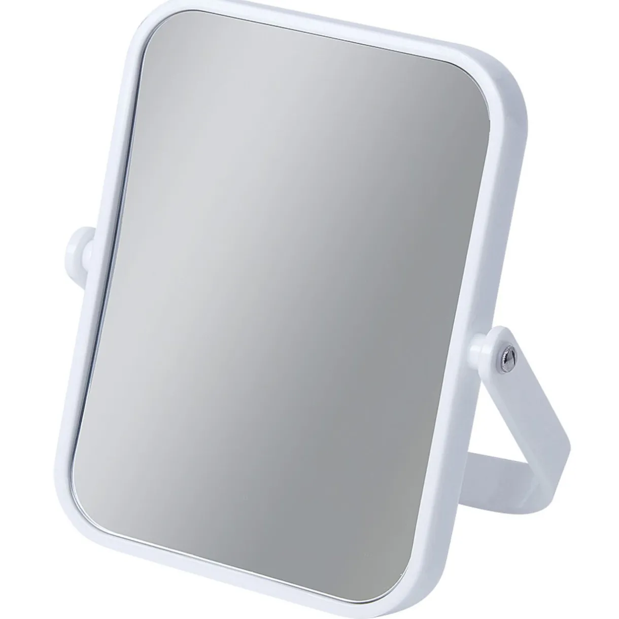Discount Gifi Miroir grossissant x1 x2 double face rectangulaire sur pied blanc