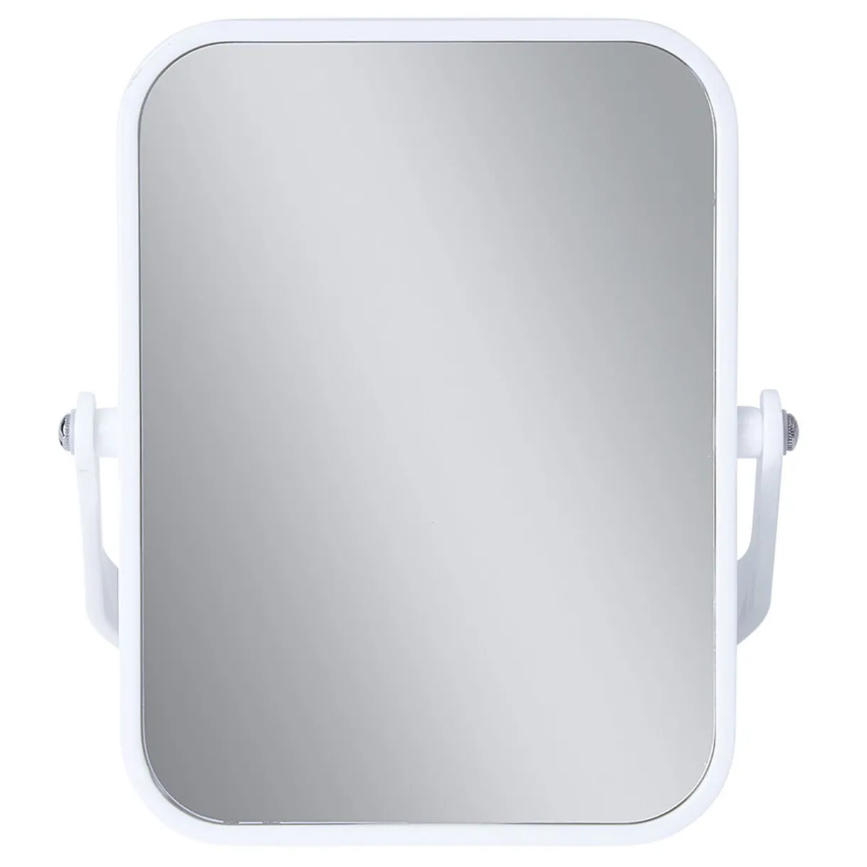 Discount Gifi Miroir grossissant x1 x2 double face rectangulaire sur pied blanc