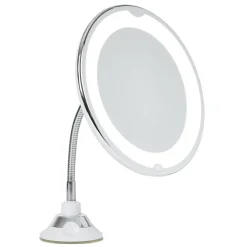 Gifi Miroir LED grossissant flexible et pivotant fixation ventouse
