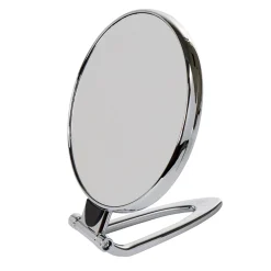 New Gifi Miroir rond sur pied double face grossissant argenté