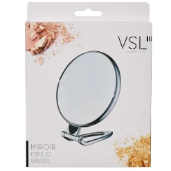 New Gifi Miroir rond sur pied double face grossissant argenté