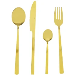 Ménagère 16 couverts inox doré^Gifi