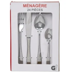 Ménagère 24 pièces argenté^Gifi Online