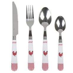 Ménagère 24 pièces design poule^Gifi