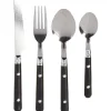 Ménagère 16 pièces inox manche plastique noir^Gifi New