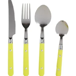 Ménagère 16 pièces inox manche plastique vert anis^Gifi